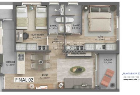 Apartamento, 2 quartos, 1 suíte, no bairro Petrópolis em Porto Alegre