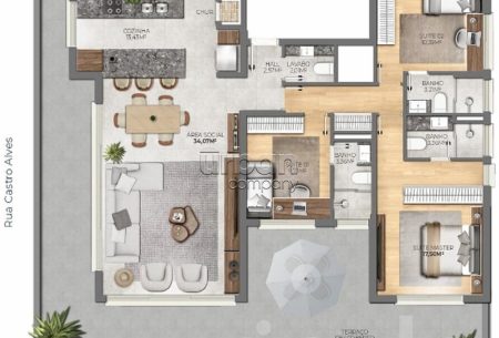 Apartamento com 135m², 3 quartos, 3 suítes, 3 vagas, no bairro Moinhos de Vento em Porto Alegre