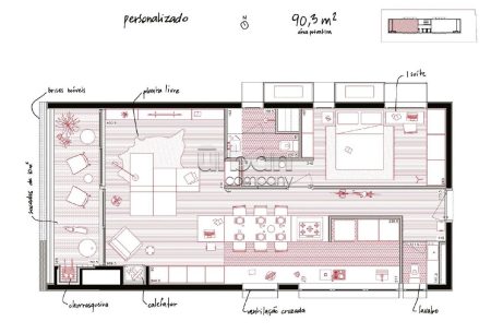 Apartamento com 90m², 2 quartos, 2 suítes, 2 vagas, no bairro Rio Branco em Porto Alegre