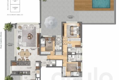 Apartamento Garden com 199m², 3 quartos, 3 suítes, 3 vagas, no bairro Moinhos de Vento em Porto Alegre