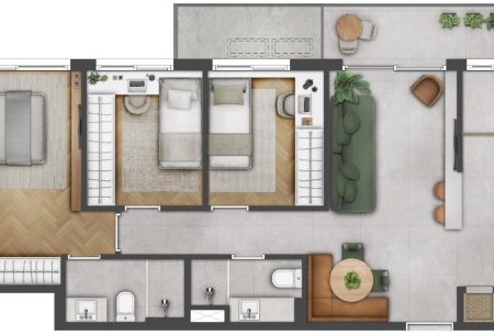 Apartamento com 73m², 3 quartos, 2 vagas, no bairro Bom Fim em Porto Alegre