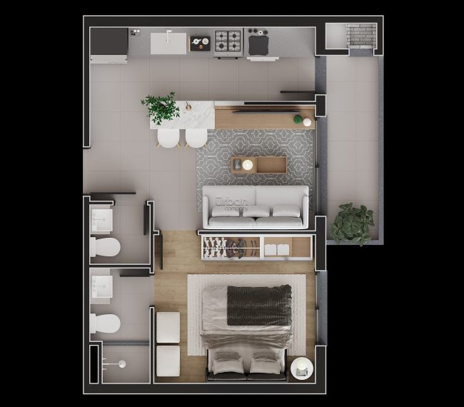 Apartamento com 42m², 1 quarto, 1 suíte, 1 vaga, no bairro Petrópolis em Porto Alegre