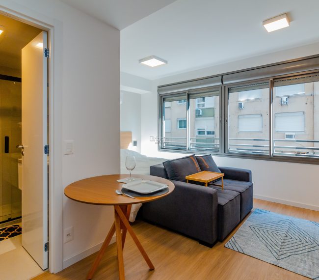 Apartamento com 28m², 1 quarto, 1 vaga, no bairro Cidade Baixa em Porto Alegre