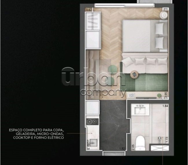 Apartamento com 26m², 1 quarto, no bairro Passo da Areia em Porto Alegre