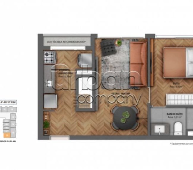 Apartamento com 39m², 1 quarto, 1 vaga, no bairro Rio Branco em Porto Alegre